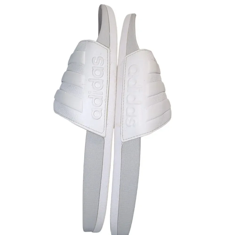 Adidas Men's Adilette White Slip On Slide Sandals Size 11